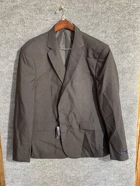Braveman Suit Jacket Blazer Mens 48R Black Polyester Two Button Formal PR02